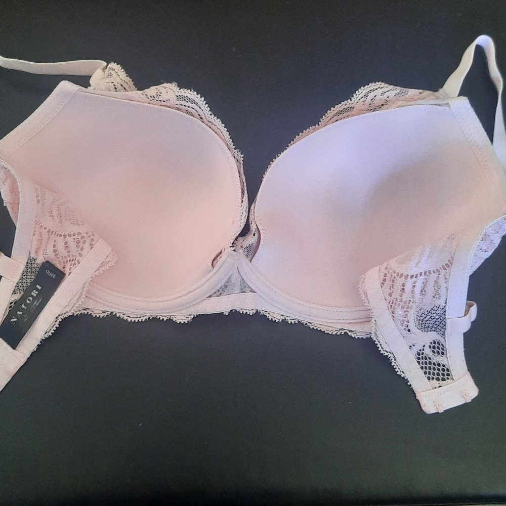 Natori 32DD Pink Feathers Plunge T-Shirt Bra 730023 - Picture 2 of 4